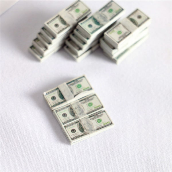 Miniatyrmøbler Leketøy Dukker Hus DIY Dekorasjon Tilbehør Mini Miniatyrmodell Papirpenger Paper Money