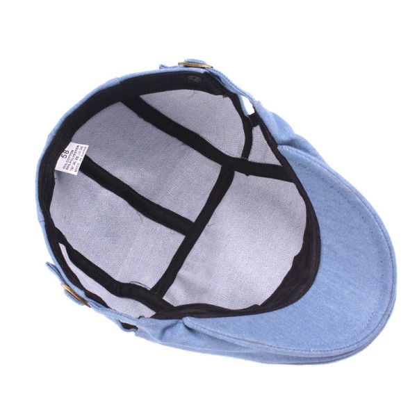 Baretterhat Denim Baskerhue til mænd Monokrom Simple Advance Hatte Hat Solhat til kvinder Dark Blue Adjustable