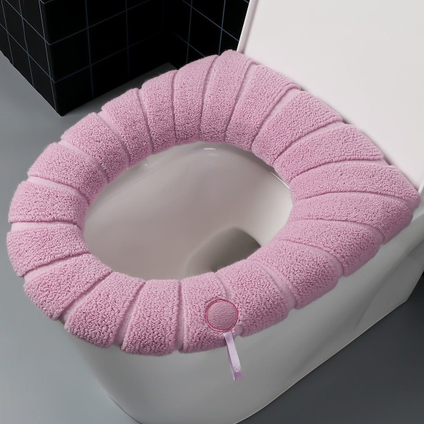 3stk Fortykket Hle Toiletmåtte Toiletsædebetræk Toiletpude Hjem Vinter Light pink