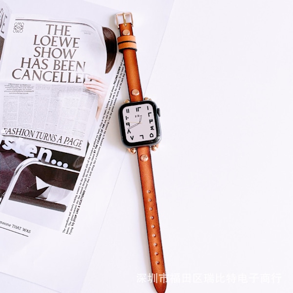 Kellon ranneke Apple Watch iWatch 38/40/41mm Retro Ruskea