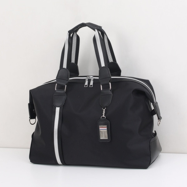 Handväska Bagageväska med stor kapacitet Bärbar resväska Vikbar vattentät bagageväska Black Medium