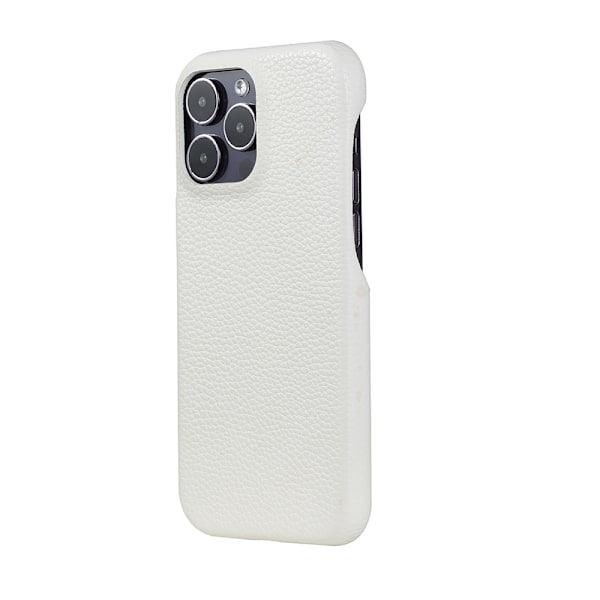 Fodral för iPhone 16 Plus Vit lycheemönster solid PU-läder anti-fall