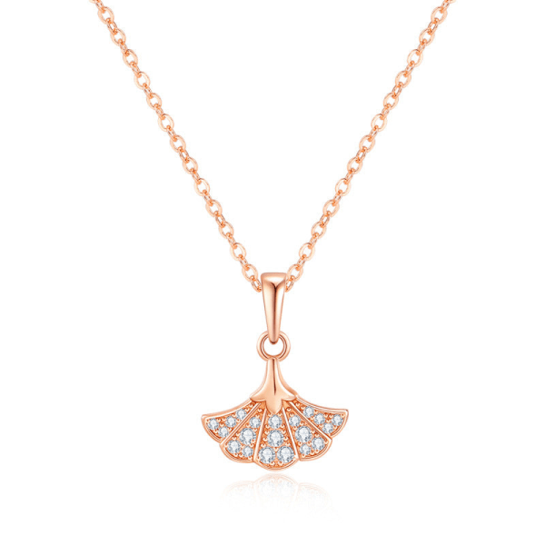 Naisten kaulakoru ketju kaulakoru riipus korut tytöille lahja S925 sterlinghopea, geometrinen Rose Gold