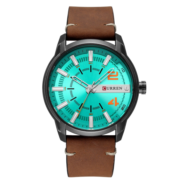 Herreure Digital Surface Belt Vandtæt Quartz Watch Gift Black Shell Green