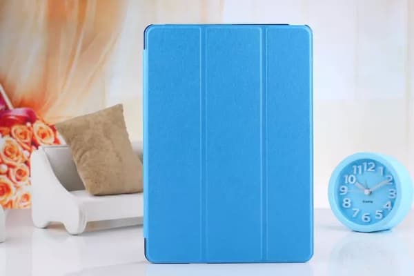 Stilig etui for iPad 2017 10.5\" blå silke tekstur lær Blue