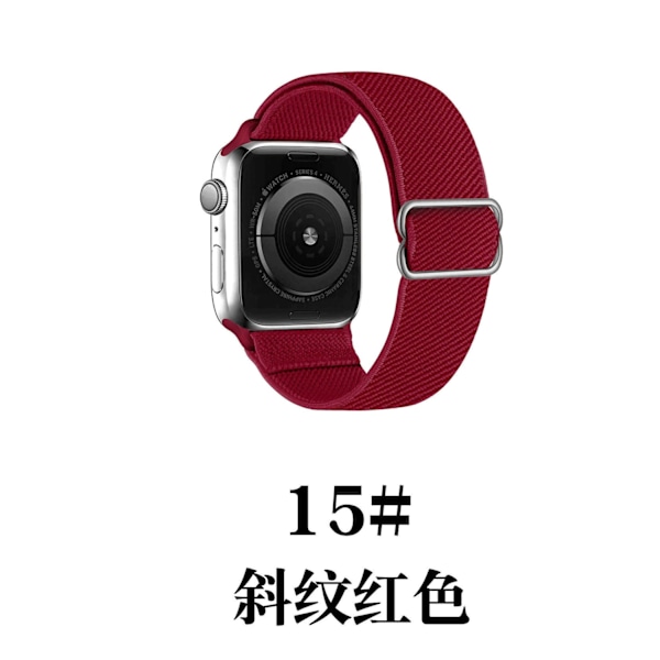 Klockarmband för Apple Watch iWatch 38/40/41 med tjockt justeringsspänne, twill röd