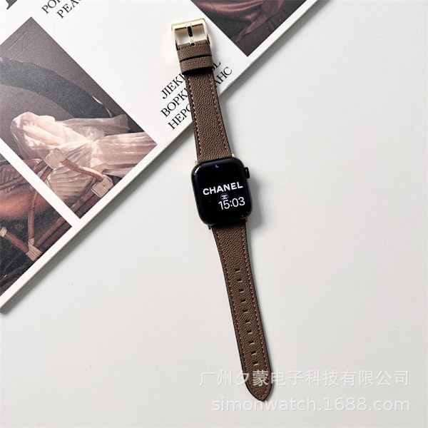 Klockarmband för Apple Watch iWatch 42mm 10:e generationen kaffefärg