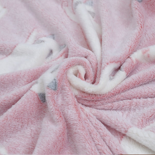 Cat Coral Fleece Aircondition-tæppe Flanel Mælkefiber Nap-tæppe Flytæppe Pink 100*150cm