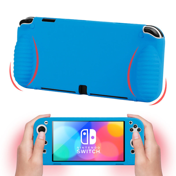 For Nintendo Switch OLED silikonetui OLED integrert beskyttende skall NS OLED beskyttelsesdeksel Blue