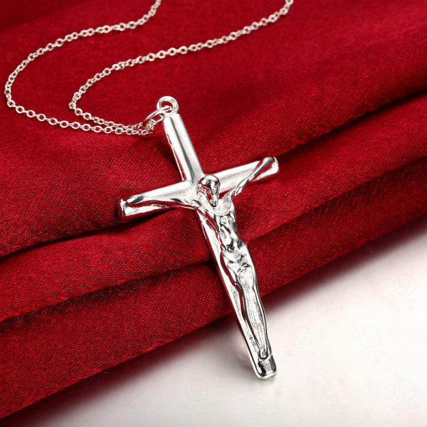 Elegant Kvinder Halskæde Jesus Cross God Pendant Par Ornament