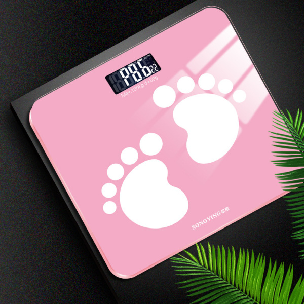 Kroppsviktsvåg Badrum rund hörnplattform Digital hemhälsa Elektronik Flera färger Pink
