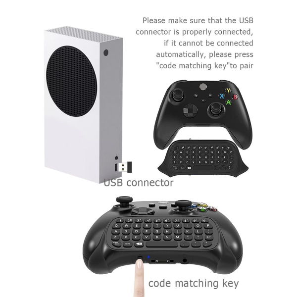 For Xbox One Series Gamepad Trådløst tastatur Xboxseries S/X-inndatatastatur med vippebryter Black