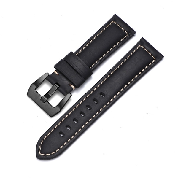 Kellon ranneke Apple Watch iWatch -kelloon, soveltuva liitäntä 38-40-41mm PNH-crazy horse -nahka musta-musta solki