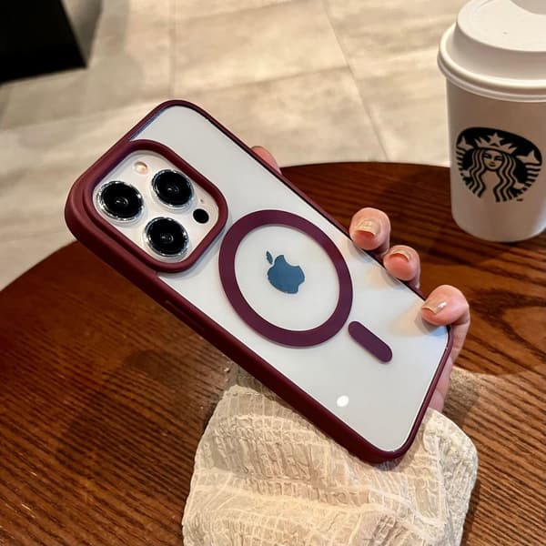 Deksel til iPhone 17 Pro Plum transparent magnetisk