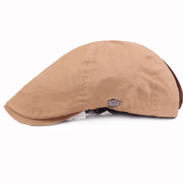 Baretterhat Bomuld Baskeret Mænds Advance Hatte Efterår Vinter Hat College Style Peaked Cap Dame Hat Khaki M（56-58cm）