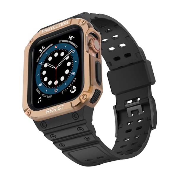 Urrem til Apple Watch iWatch 38/40/41mm universal space sort + rosaguld ramme