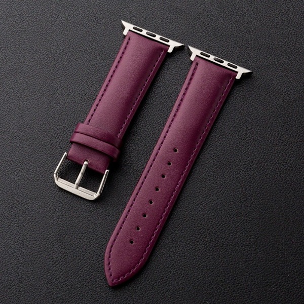 Urrem til Apple Watch iWatch 38/40/41mm to-lags flad lilla rem - sølv interface