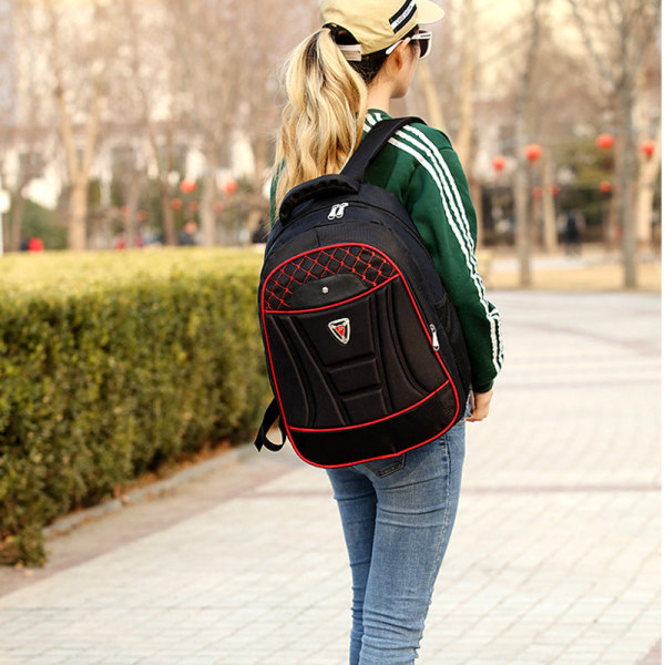 Kouluopiskelijareppu College Bookbag Matkalaukku Suurikapasiteettinen vapaa-ajan yritystietokone Style 2 blue edge