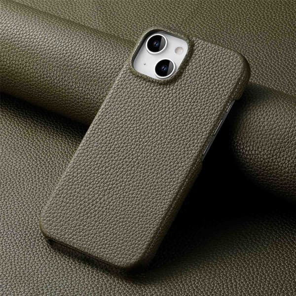 Fodral för iPhone 17 Pro Max Midnattsgrön läder enfärgad enkel