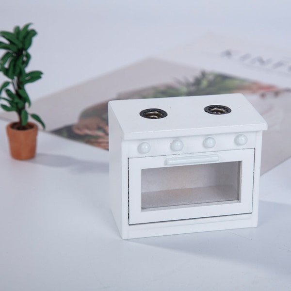 Miniaturemøbler Legetøj Dukkehus DIY dekorationstilbehør Mini gaskomfur 1:12 White