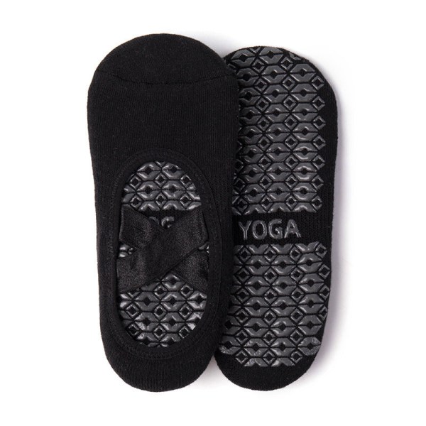 2 par bomulds sportsrem wrap strømper til dans, kvinder silikone skridsikre yoga pilates sokker 2