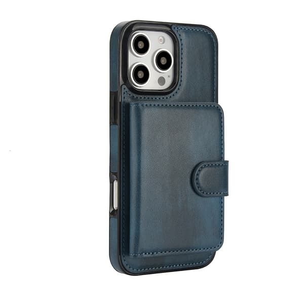 Etui til iPhone 13pro ma Royal blå solid magnetisk split kortholder multi kort fuld an