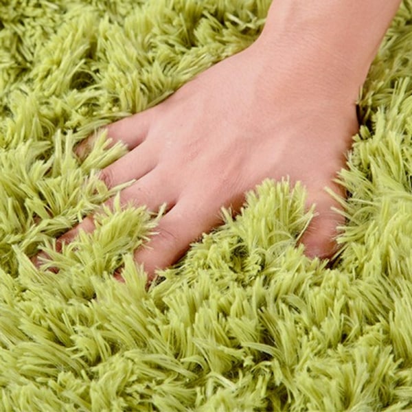 Bath Mat Non Slip Absorbent Shower Bathroom Rug Carpet round Long Hair Pink 80cm diameter