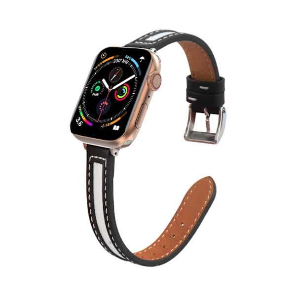 Urrem til Apple Watch iWatch Sort med råhvid 38/40/41/42mm