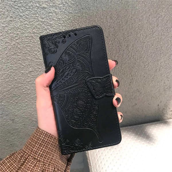 Etui til Samsung A31 sort læderkort med flip