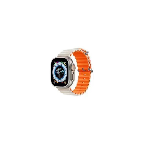 Klockarmband för Apple Watch iWatch 42-49mm vit låda Starlight Orange