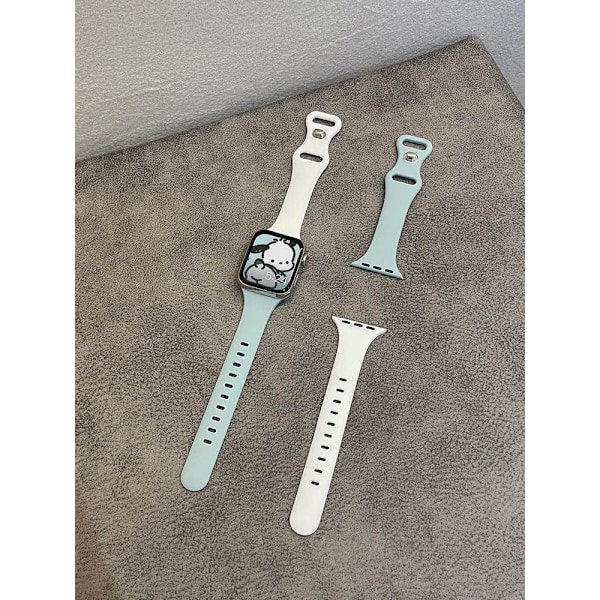 Urrem til Apple Watch iWatch Gældende: 4/5/se/6 generation 40 mm blågrøn + hvid køb 1 få 2 remme