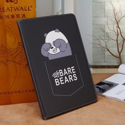 Stilfuldt etui til iPad Air1/2/ /Pro 9.7\" Sort Bare Bear Silikone Fuld