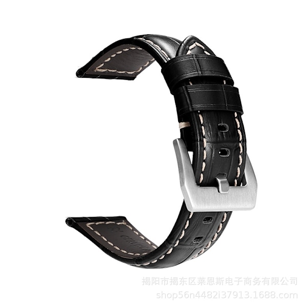 Klockarmband för Apple Watch iWatch Tillämpligt gränssnitt 38-40-41mm HW-bambu läder svart-silver spänne- PNH