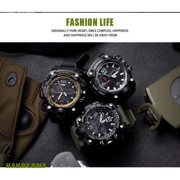 Vedenpitävä monitoiminen watch , kaksinäyttöinen Multicolor Gray