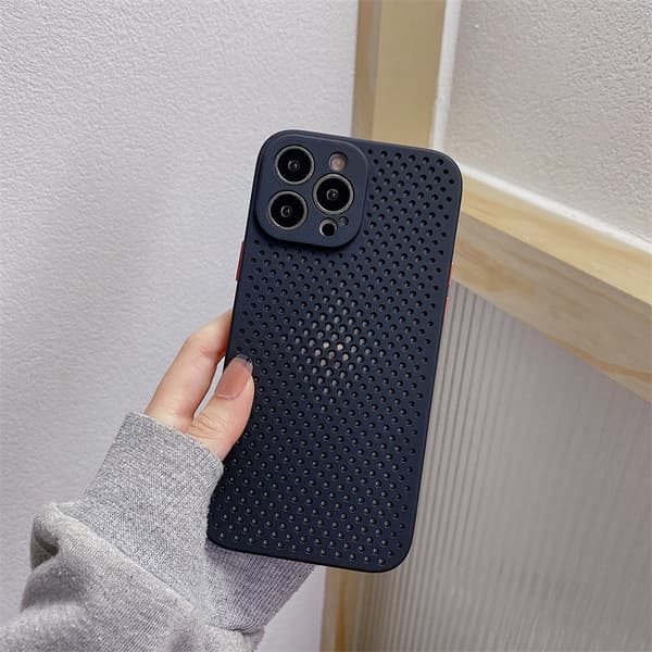 Etui til iPhone 17 Pro Sort Mesh Silikone Varmeafledning