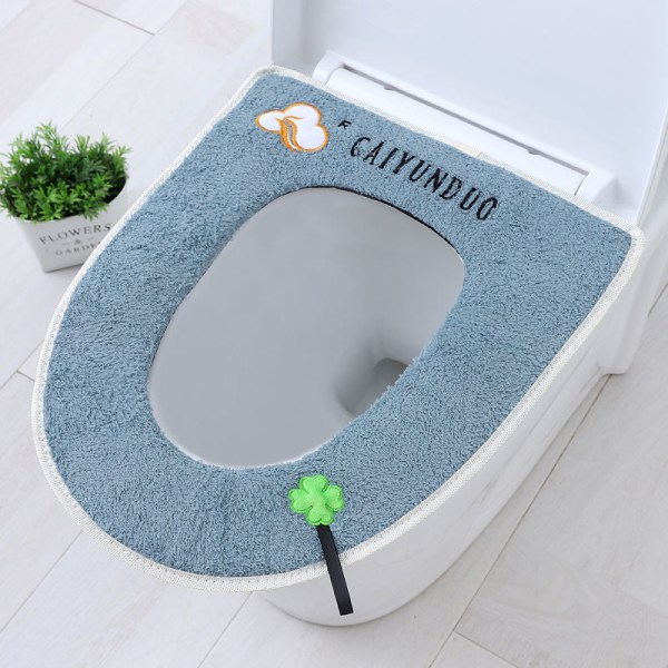 3 stk Plus-Sized Toiletmåtte Husholdnings Velcro Fastener Lynlås Nærskammel Pude Vaskbar Efterår Vinter Green 40*47