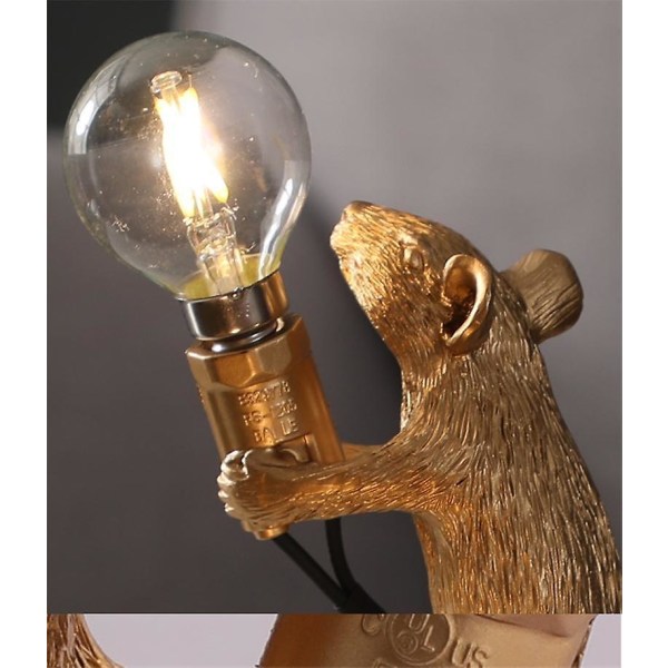 For Italia Designer Mouse Resin Bordlamper (Golden) WS18134