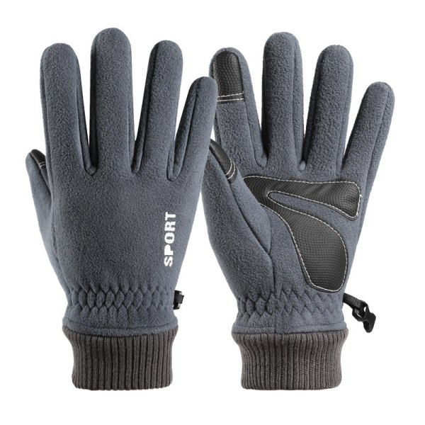 Dame Menn Sykkelhansker Varm Sports Touch Screen Vindtett Gray L [suitable for most men]