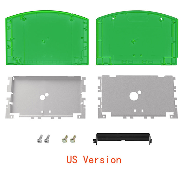 Til Nintendo N64 Game Card Shell Case Cassette Erstatning Shell Reparation Tilbehør N64 Card US  transparent green