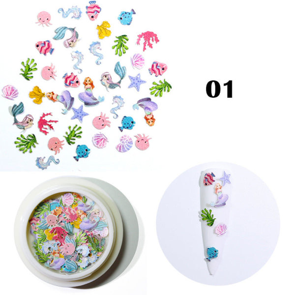 Kynsikoristeet nail art varten Värikäs kukka, puumassapala, 12 eläinkirjainta NDO-436-01 NDO-436 wood pulp sheet