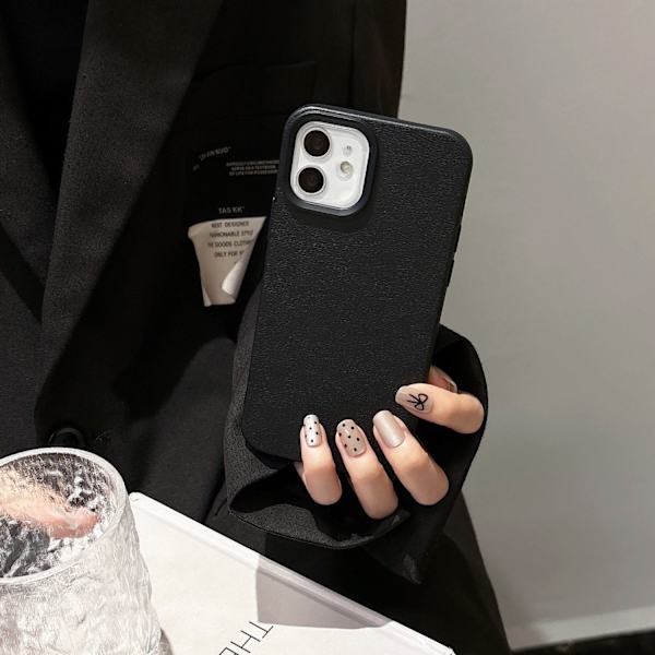 Etui til iPhone 17 Lædertekstur Cool Sort Lædertekstur Silikone