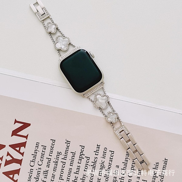 Kellon ranneke Apple Watch iWatch 44mm 4/5/6/SE Tähtisumu valkoisella