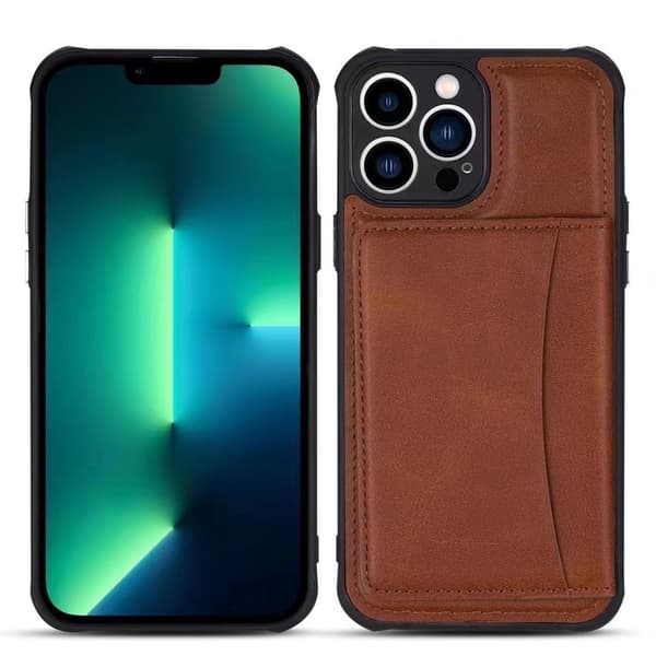 Fodral för iPhone 13 6.1 kaffe visitkortshållare och magnetisk