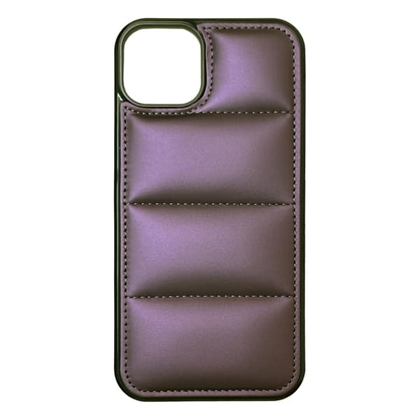 Etui til iPhone 13 Pro lilla dunjakke læder