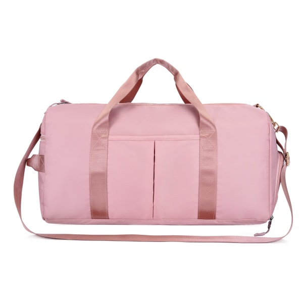 Simträningsväska för män Sportväska Trendig bärbar crossbody resväska Cylinderbasketväska Pink