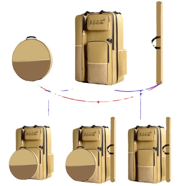 Tackle Bag Fishing Thickening and Wear-Resistant Rod Backpack Fish Telescopic Rod Fish Protection Large Capacity 80cm main bag [yellow double layer]]