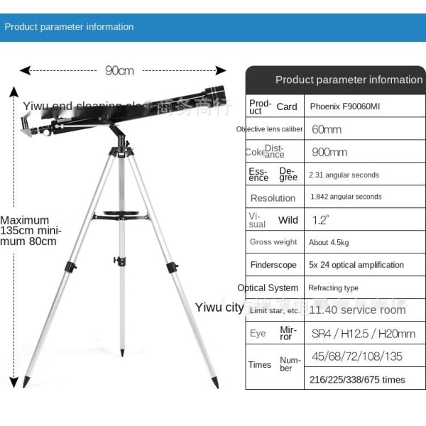 Telescope HD High Power 90060 Deep Space Entry-Level Original package/black