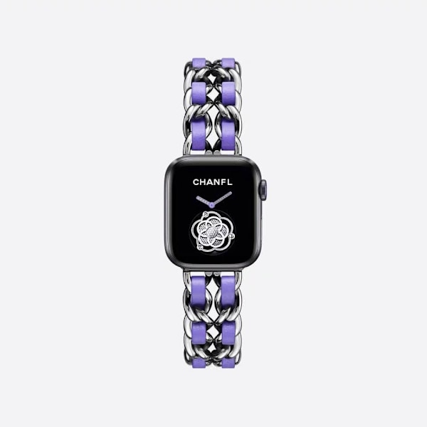 Kellon ranneke Apple Watch iWatch 38/40/41/ 10. sukupolvi 42mm hopea violetilla