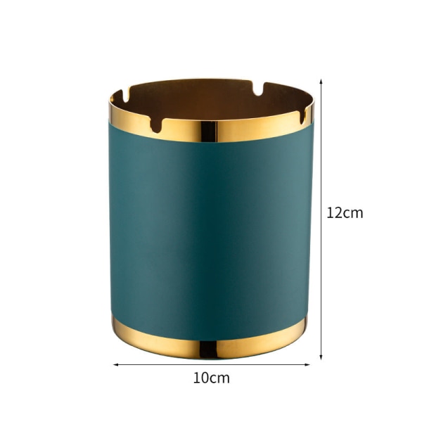 Askfat KTV Rostfritt Stål Överdimensionerat Enkel Anti-Grå Fluga Vindtät Kommersiell Bokstäver Askfat Green gold round ashtray large