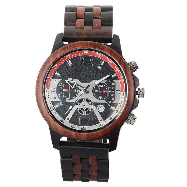 Herreklokker Pilotfunksjon Luminous Quartz Watch Gift Ebony red sandalwood